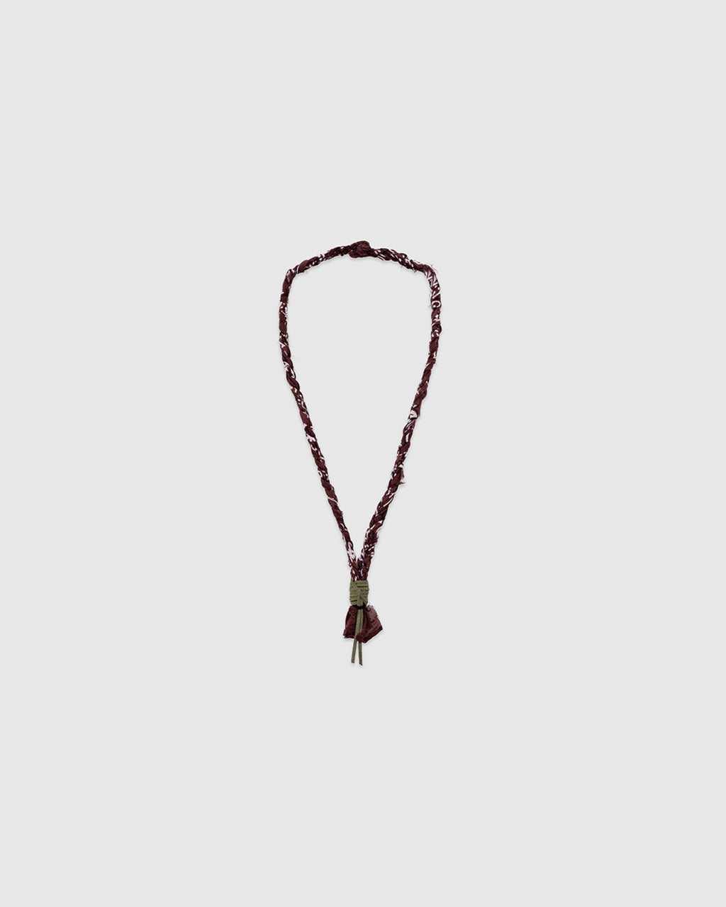 #12 Braided Necklace Brown/Military Green Leather