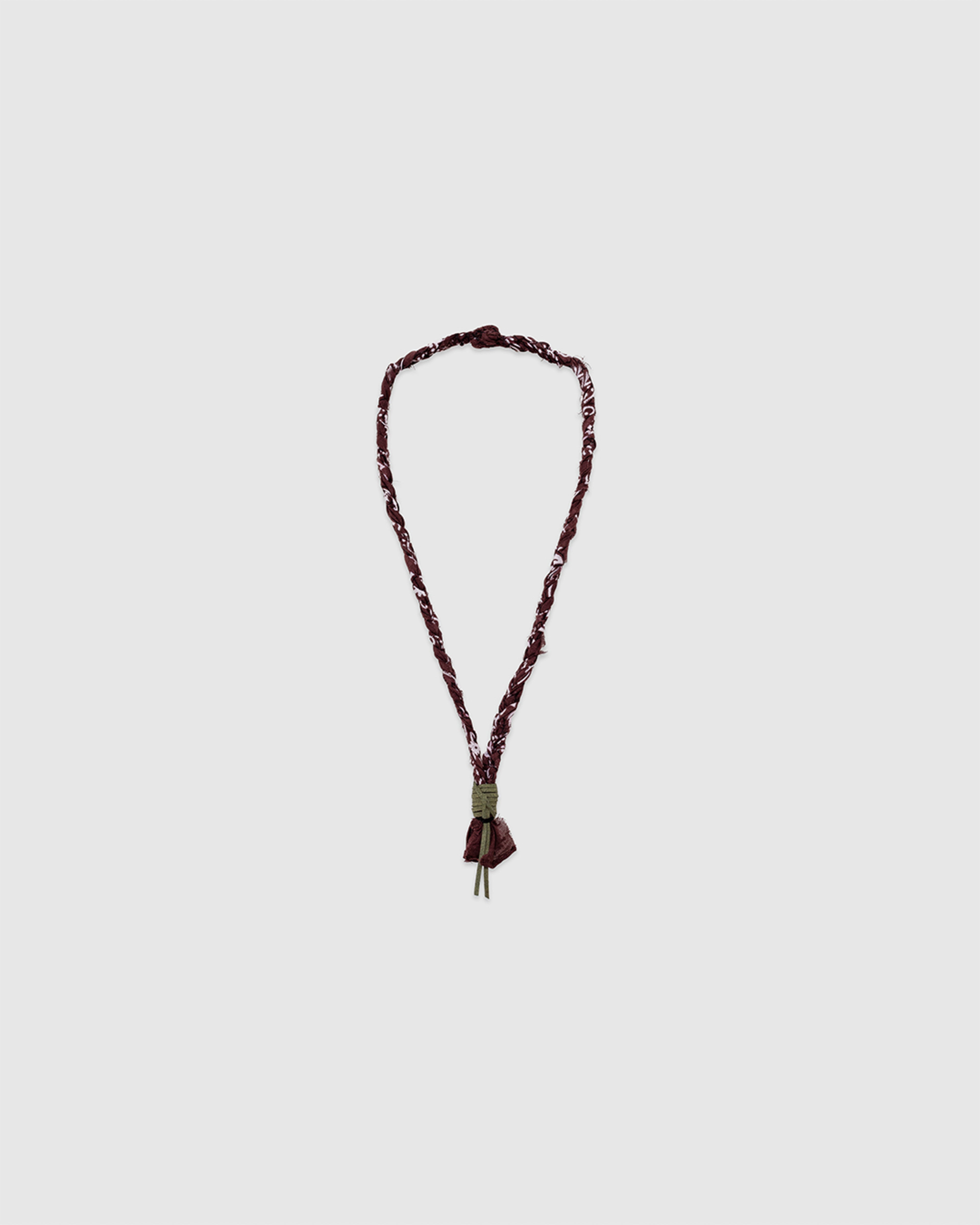 #12 Braided Necklace Brown/Military Green Leather