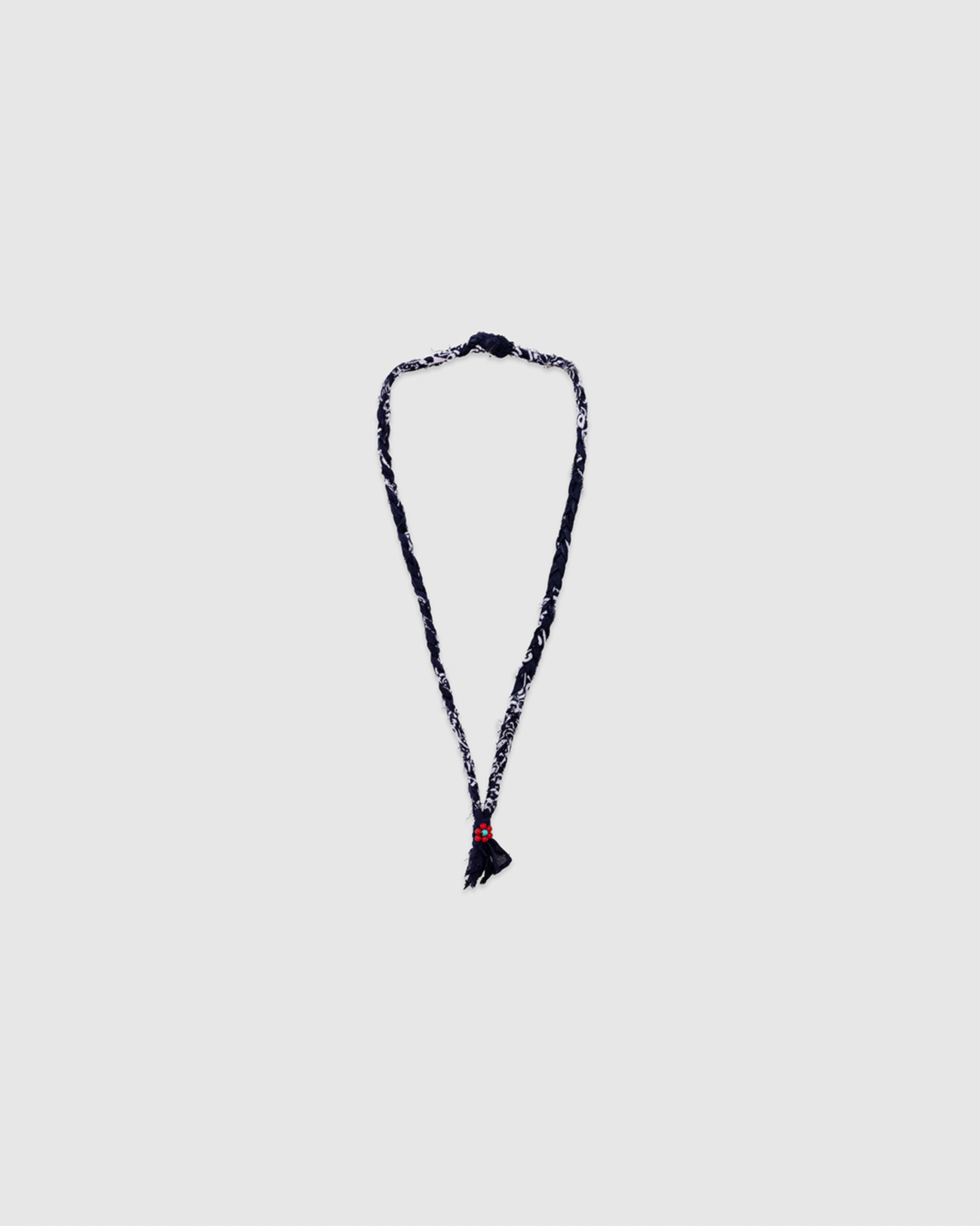 #13 Braided Necklace Blue/Red-Turquoise Flower