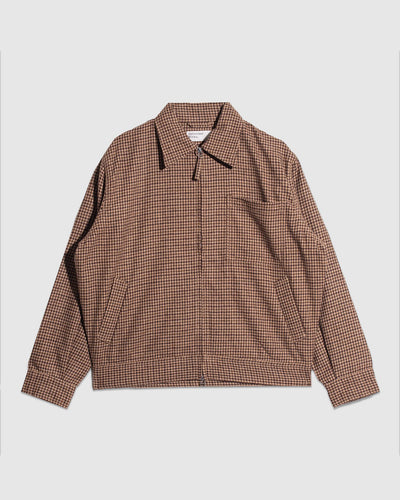Rose Bowl Jacket in Houndstooth Tweed - Sand