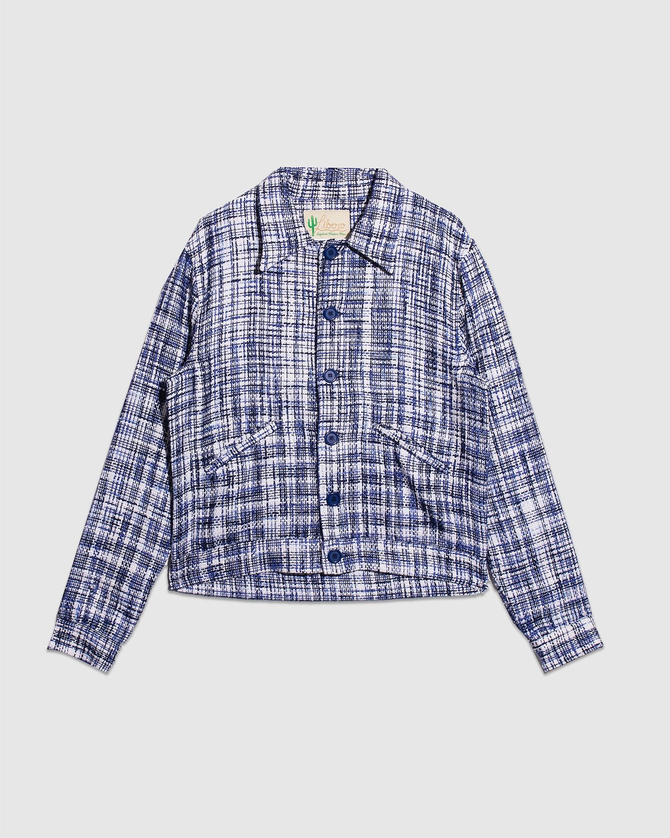 Azzuro Tweed Blouson - Navy