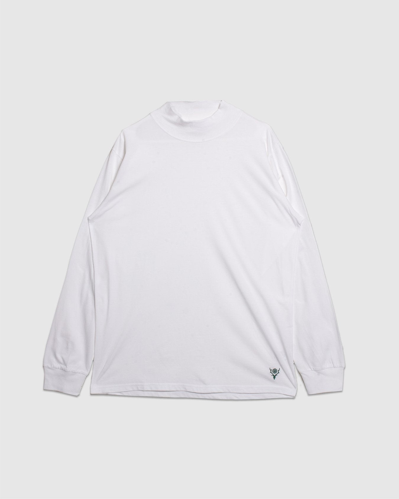 Cordura Jersey L/S Mock Neck Tee - White
