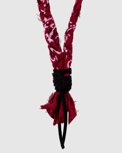 #18 Braided Necklace Bordeaux/Black Leather