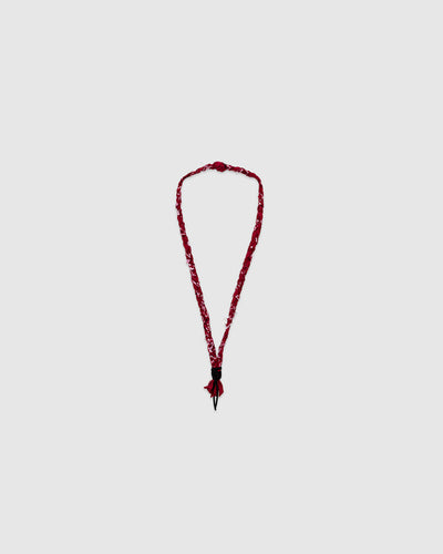 #18 Braided Necklace Bordeaux/Black Leather
