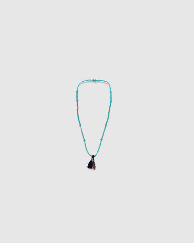 #1 Beaded Necklace Various Size Turquoise/Blue Bandana/Brown Leather/Turquoise