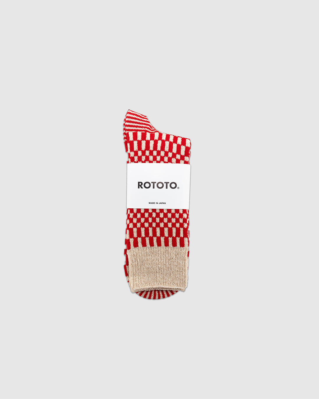 R1621 Checkerboard Socks Red
