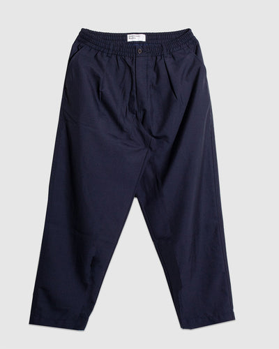 Pleated Track Pant Tropical Suiting - Navy