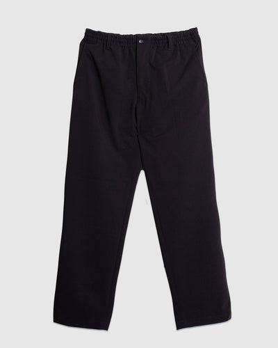 Twill Tapered Loose Fit Pants - Black