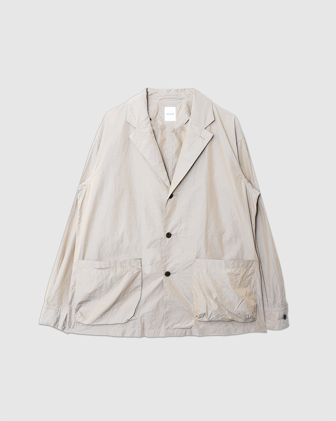 Crinkle Typewriter Work Shirt Jacket Gray