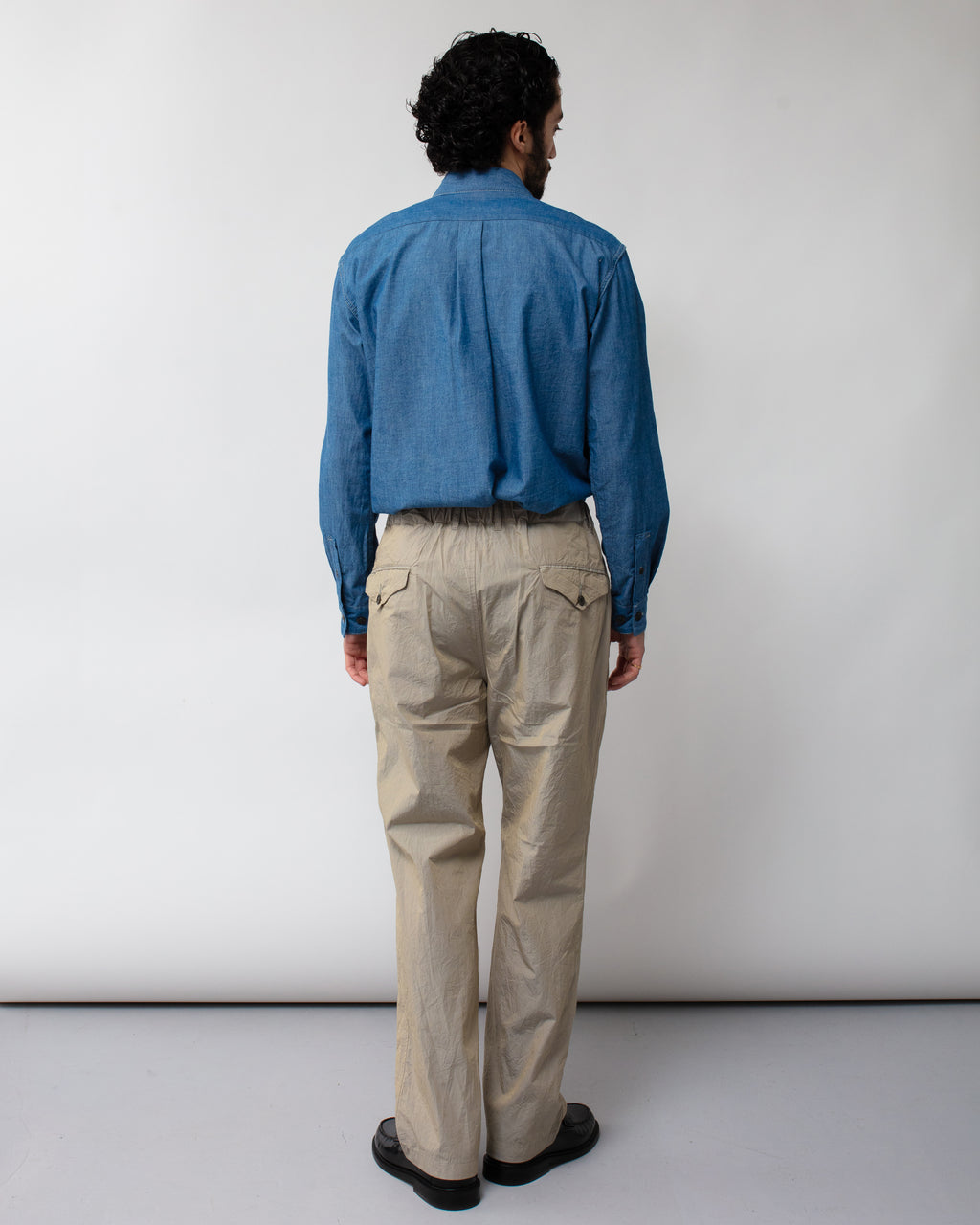 Crinkle Typewriter Tapered Easy Pant Gray