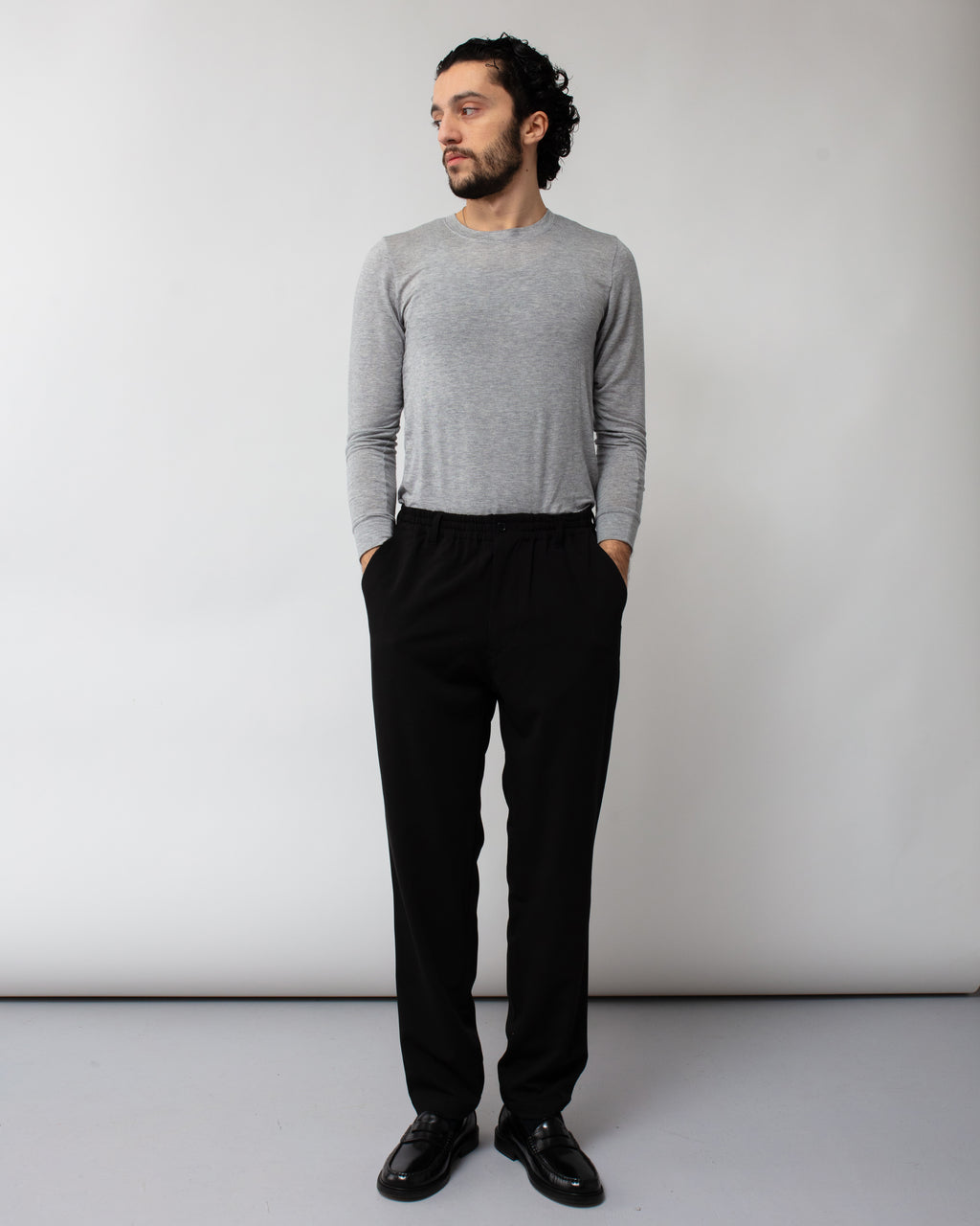 Twill Tapered Easy Pant Black