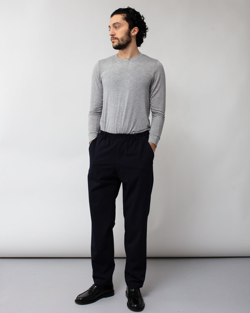Twill Tapered Easy Pant Navy
