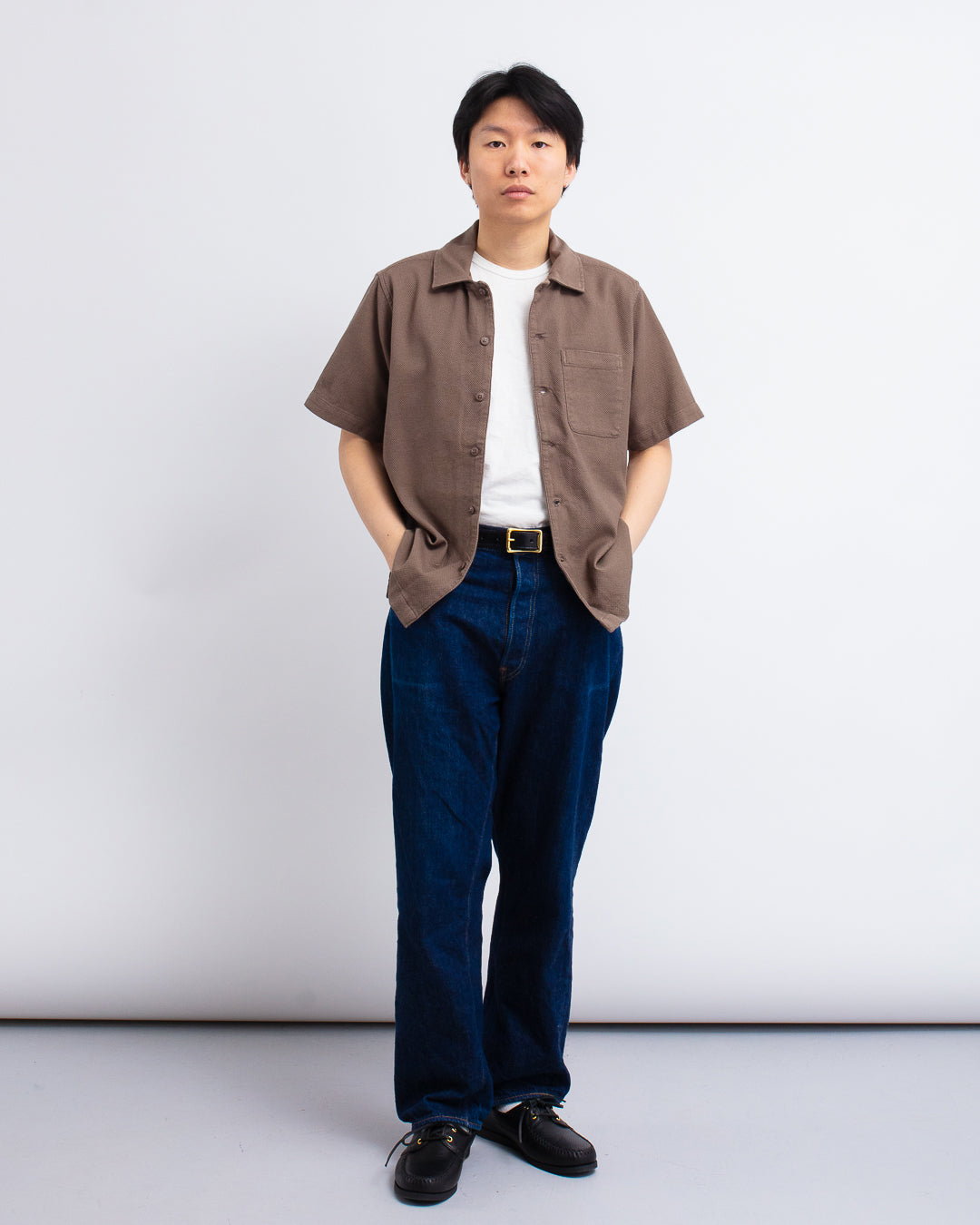 Busey Shirt - Textured Brown Brown