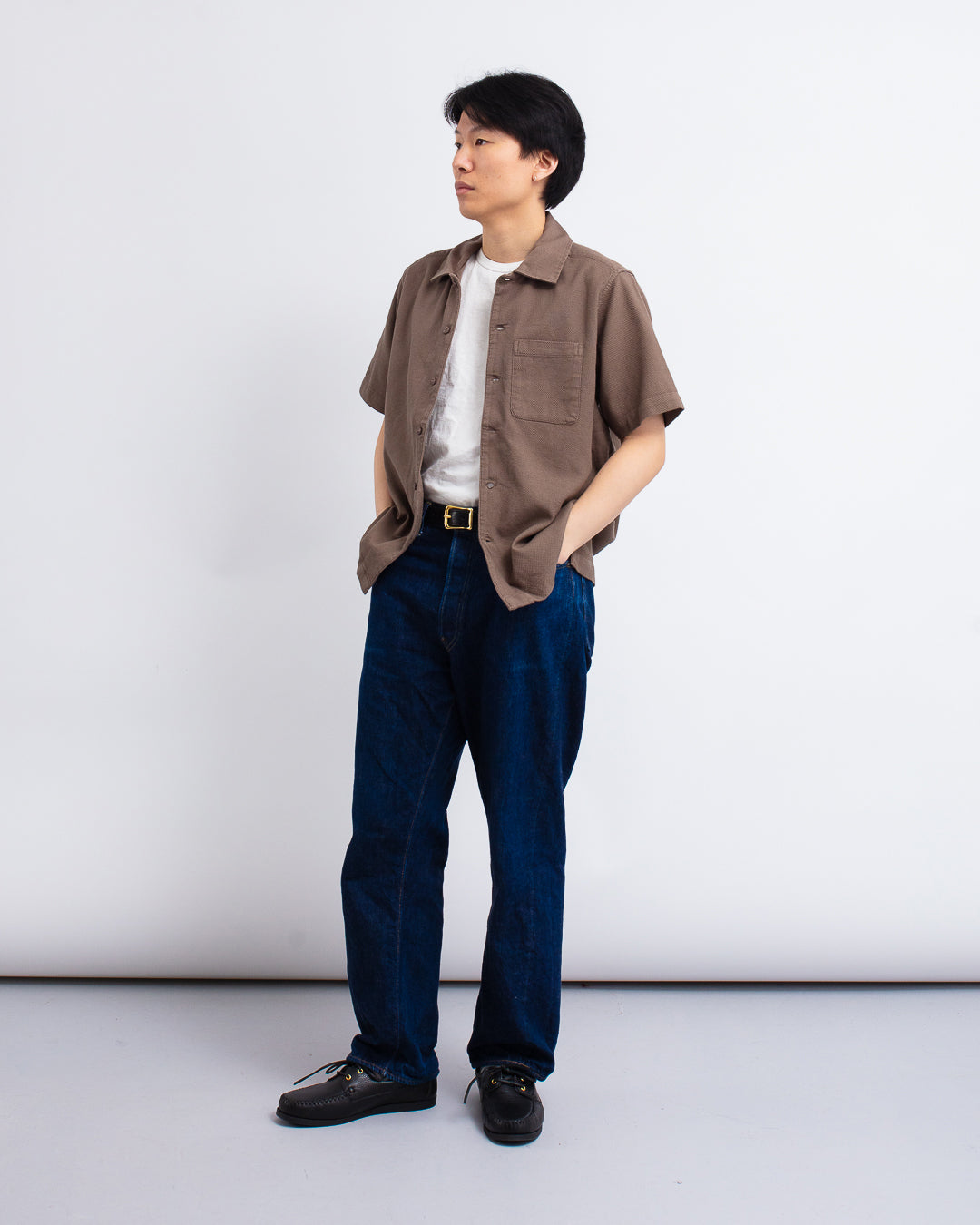 Busey Shirt - Textured Brown Brown