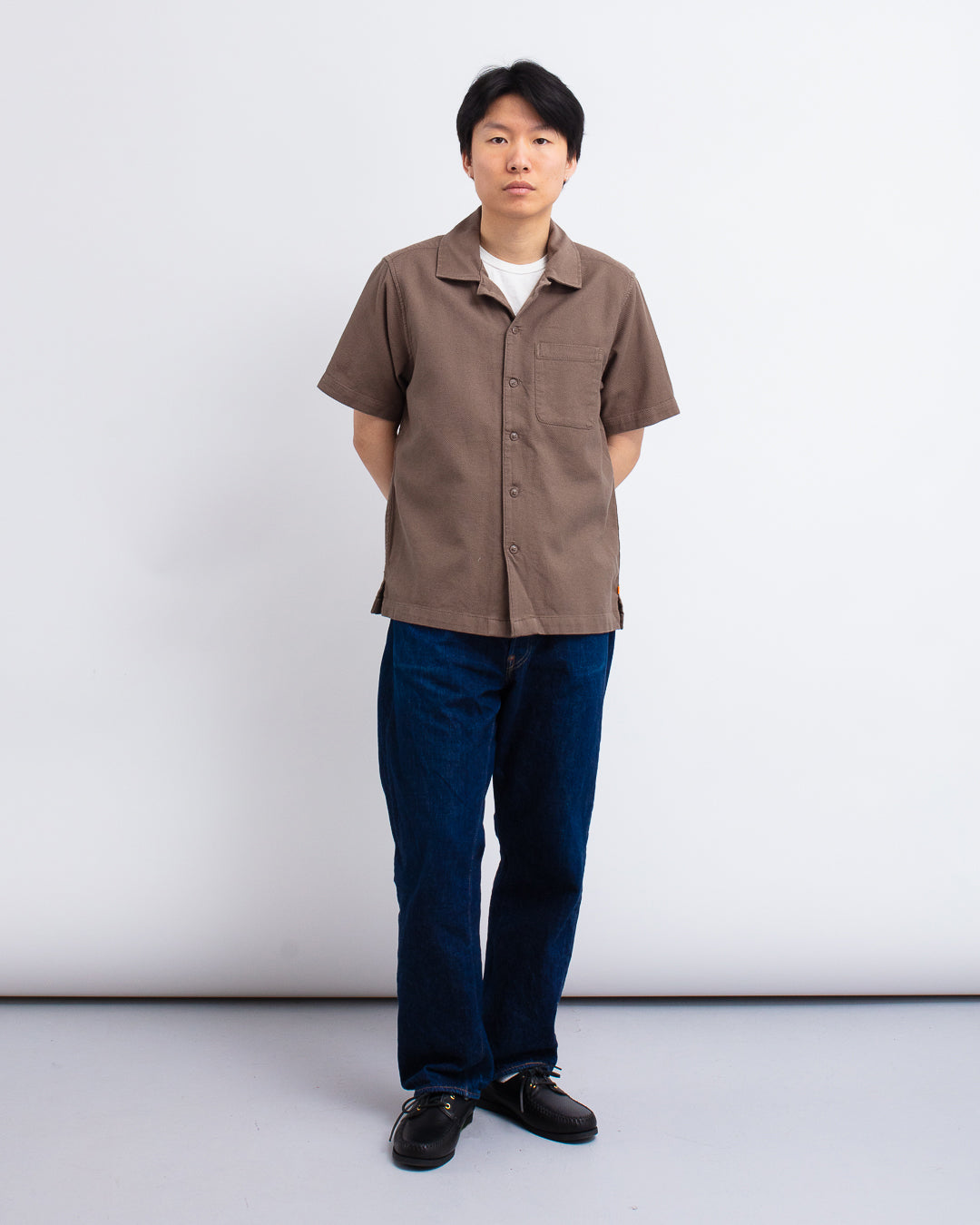 Busey Shirt - Textured Brown Brown