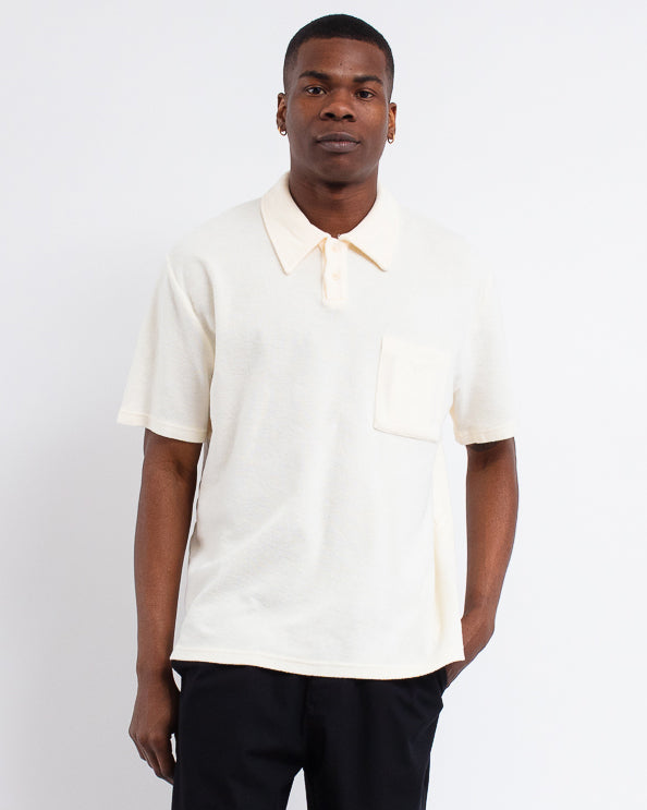 Newlyn Polo Light Weight Terry Ecru