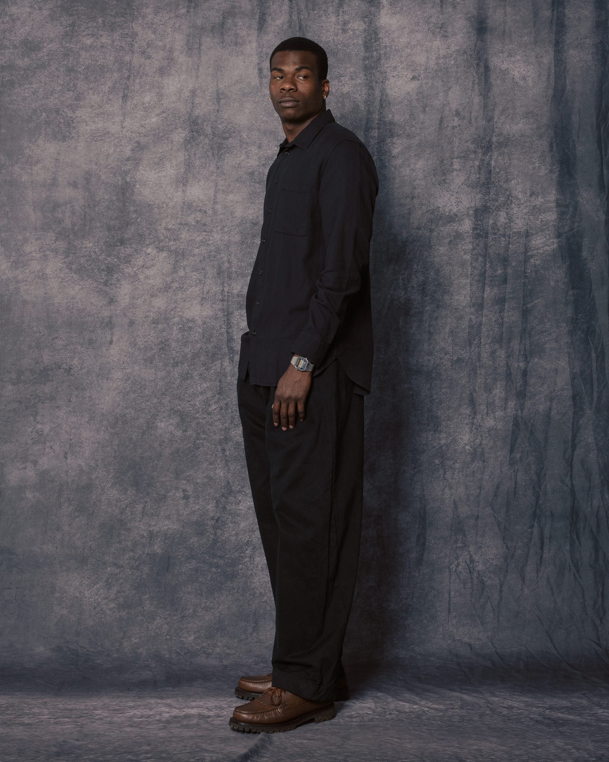 Bobby Wide Pleated Trousers Black