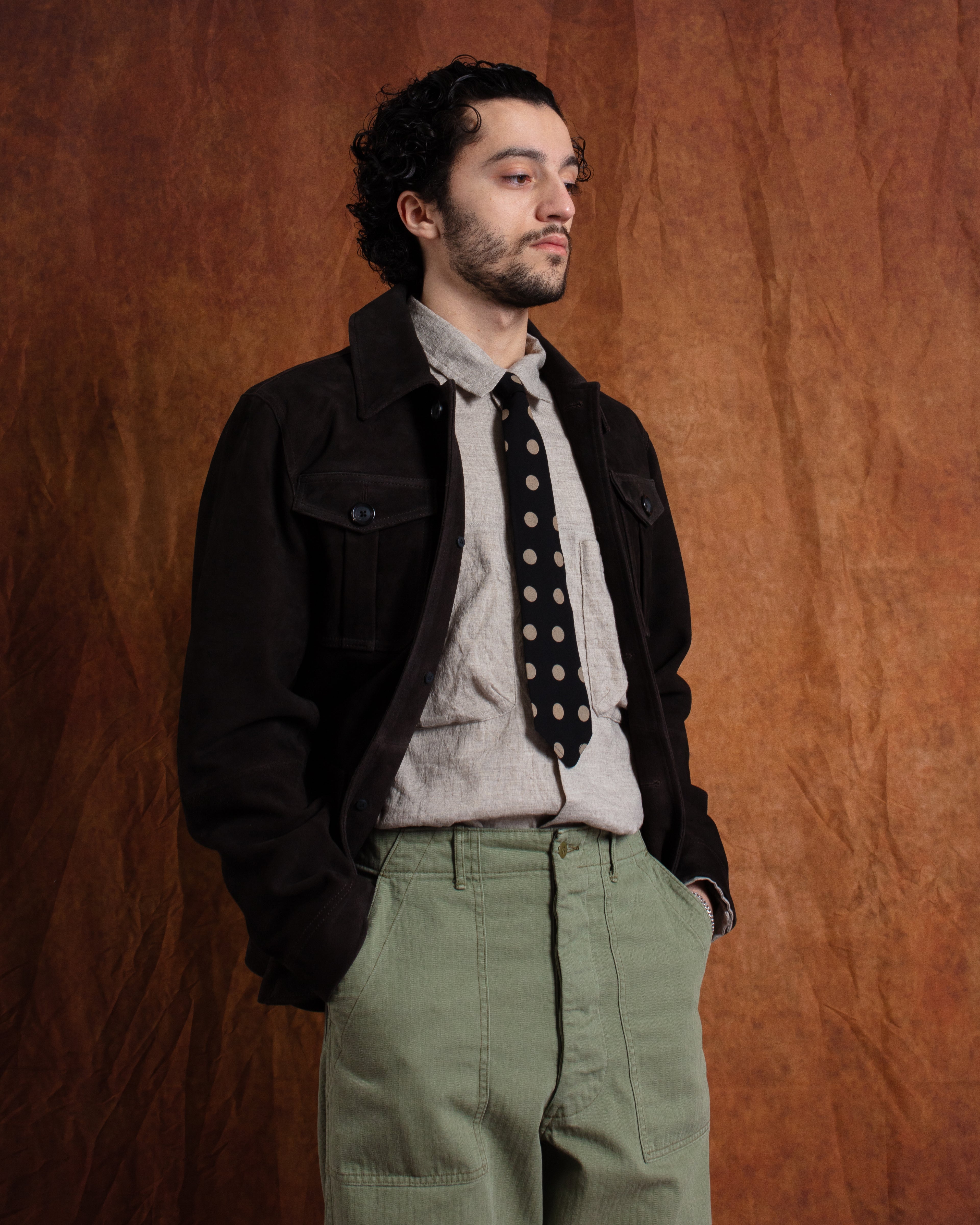 Shawcross Jacket Suede Chocolate Brown