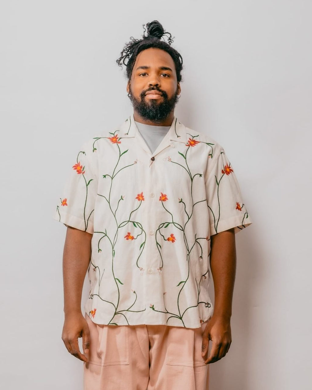 Ronen Shirt Hand Embroidery - Natural