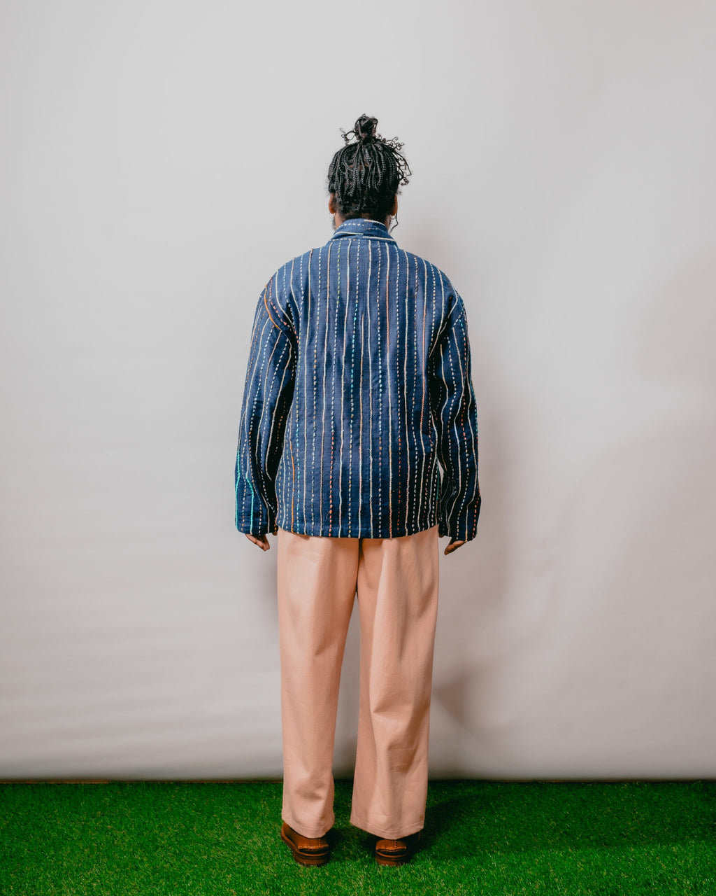 Craft Osaka Kimono Upcycled w/ Hand Embroidery - Indigo