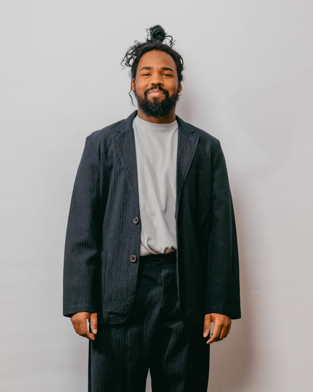 Two Button Jacket Ospina Cotton - Dark Navy