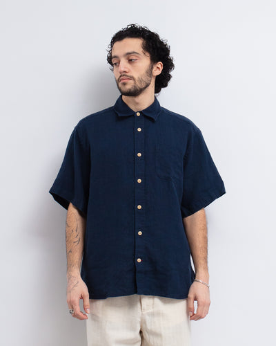 Atlanta Shirt Linen Padworth Navy