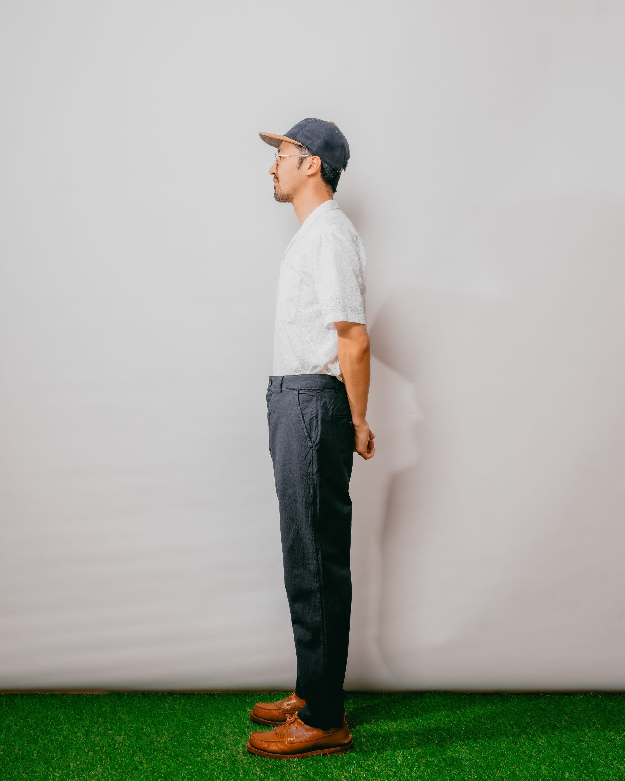 Military Chino in Seersucker ll  - Navy