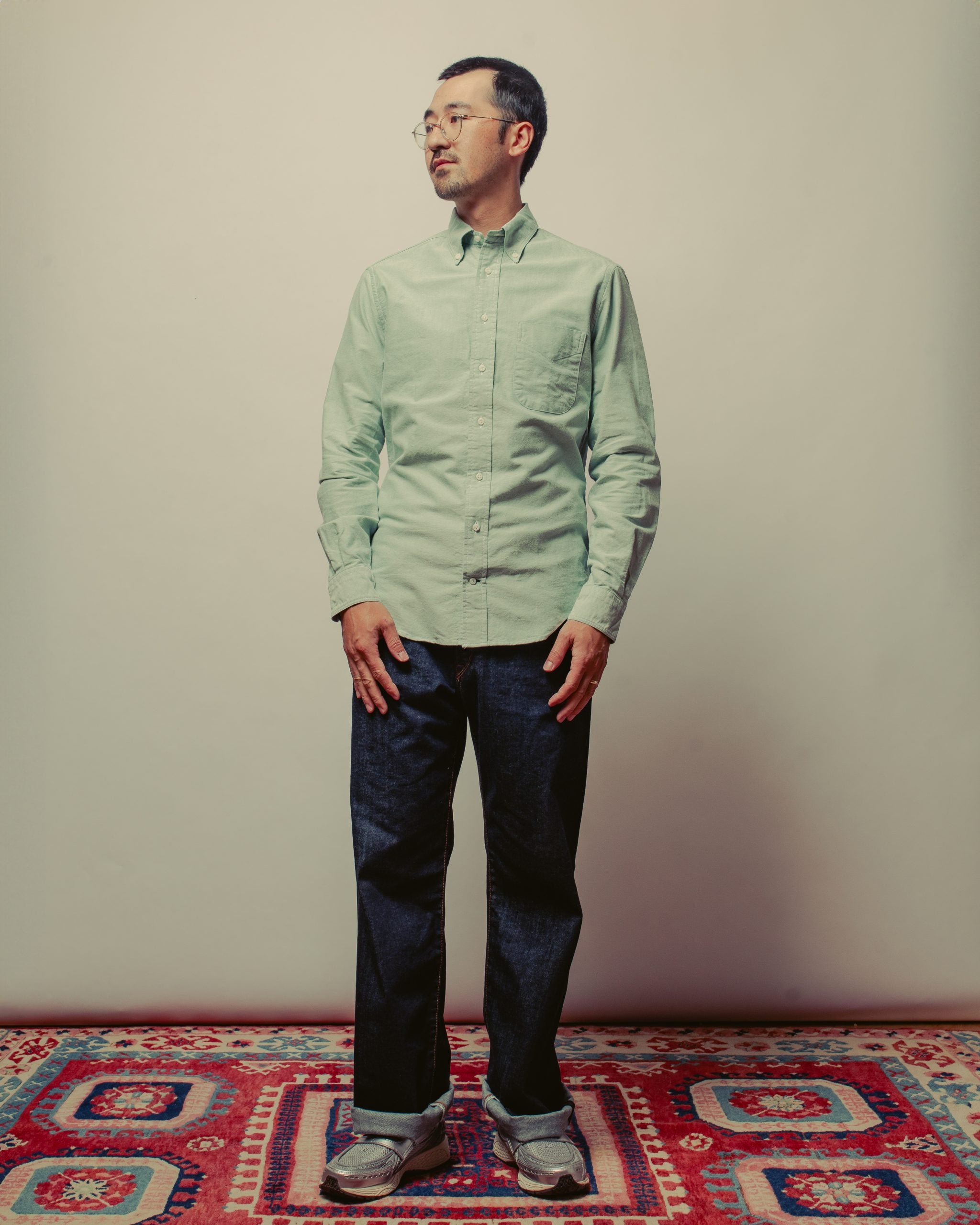 Brushed Fall Oxford - Green