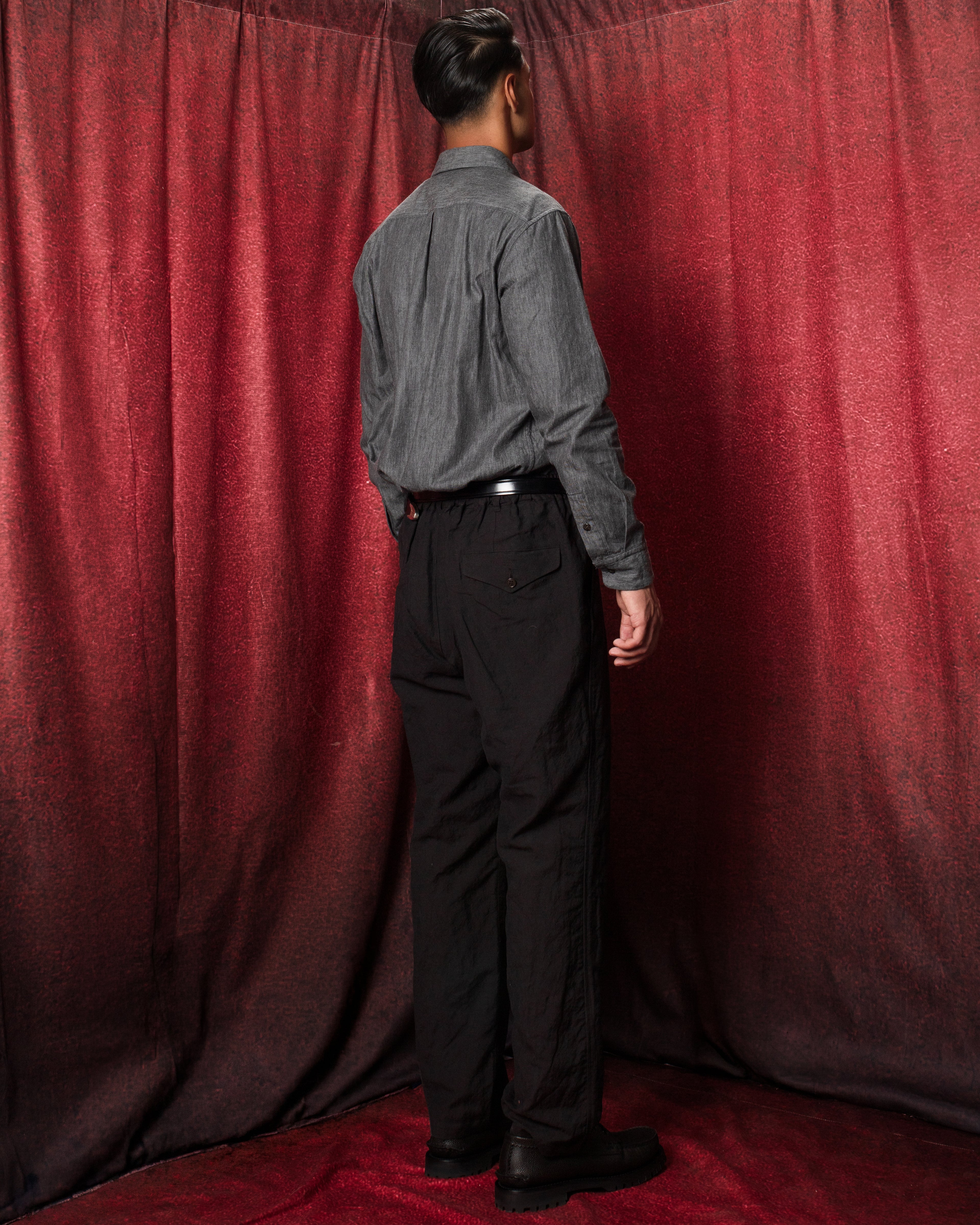 Organic Cotton Yan Dyed Twill Regular Collar Shirt Charcoal