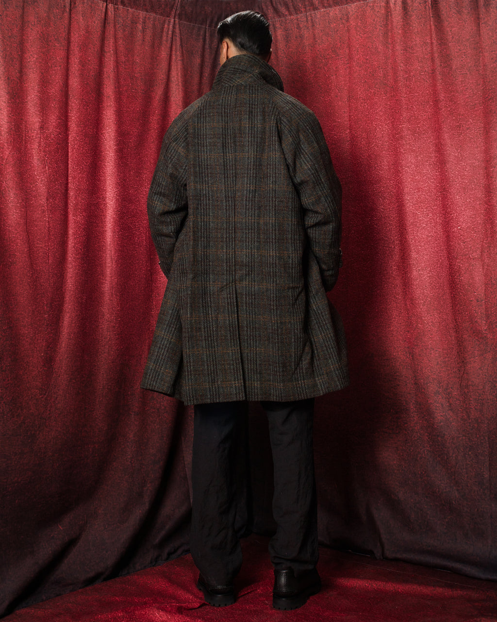 Harris Tweed Balmacaan Overcoat Check