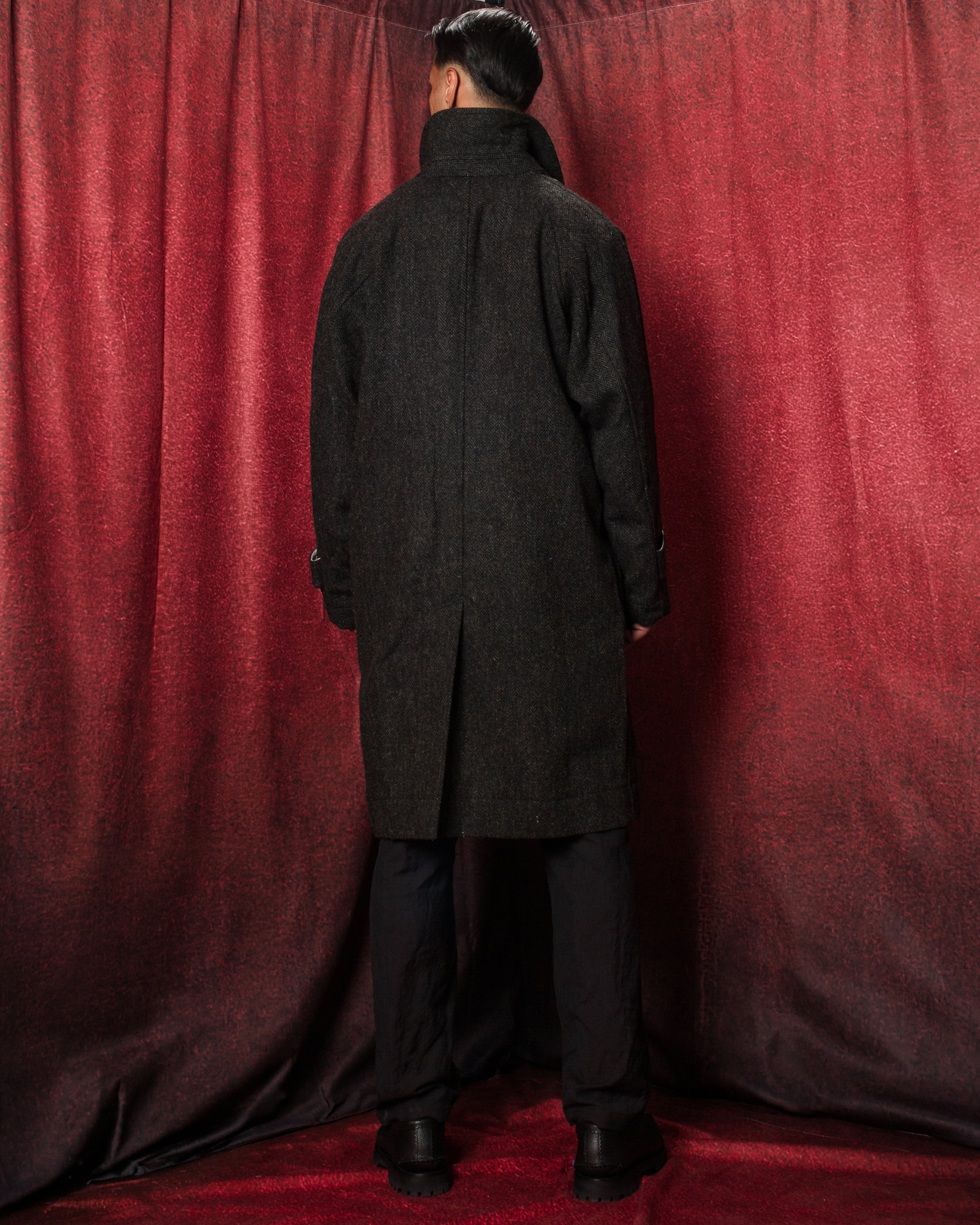 Harris Tweed Balmacaan Overcoat Herringbone