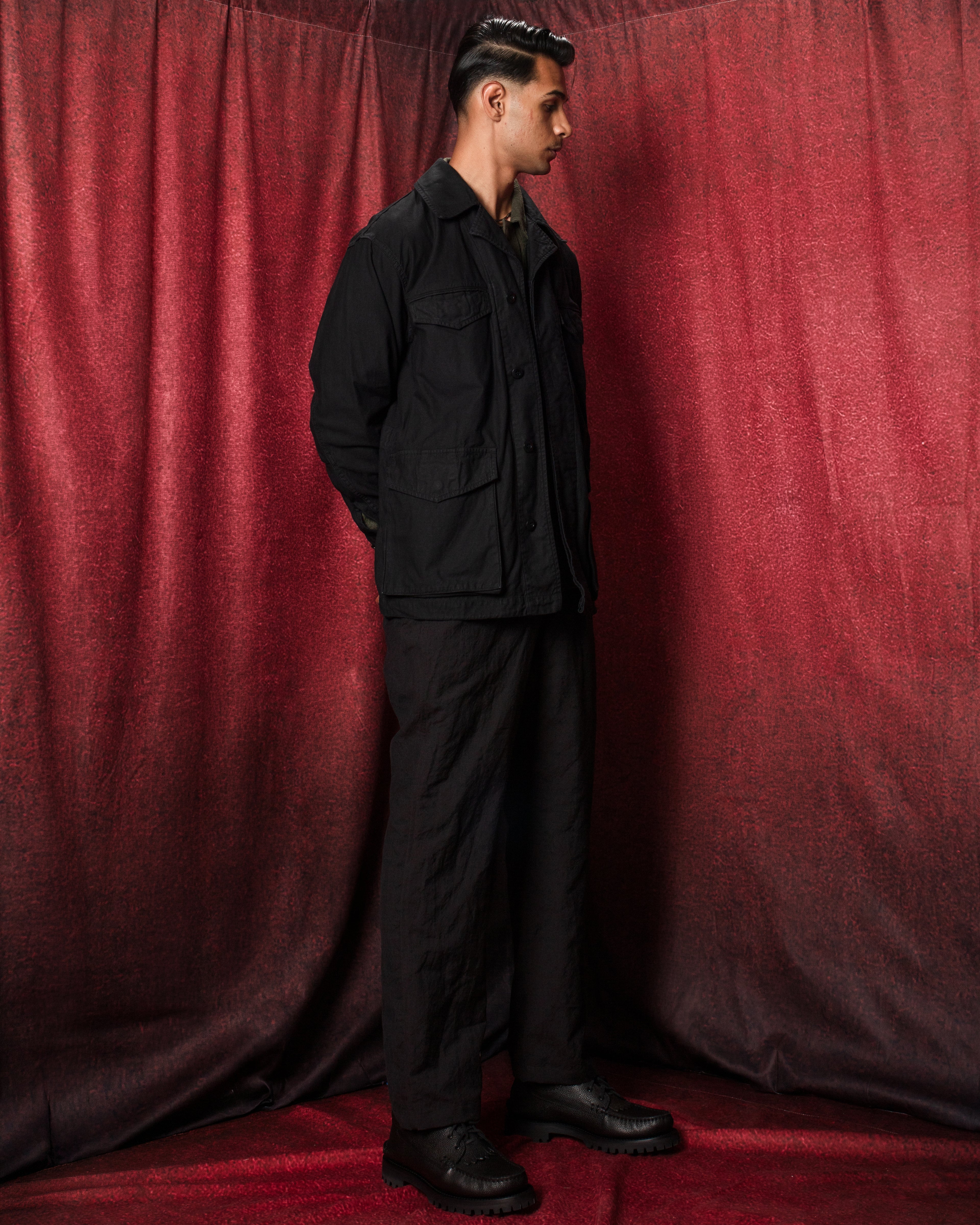 Back Satin M-47 Style Jacket Black