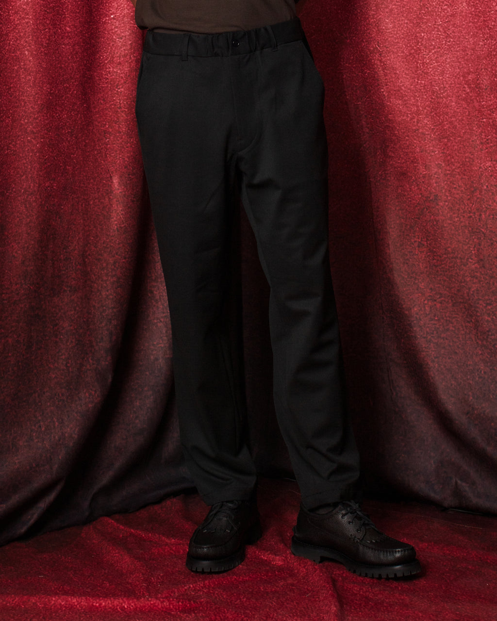 Twill Stretch Tapered Easy Pants Black