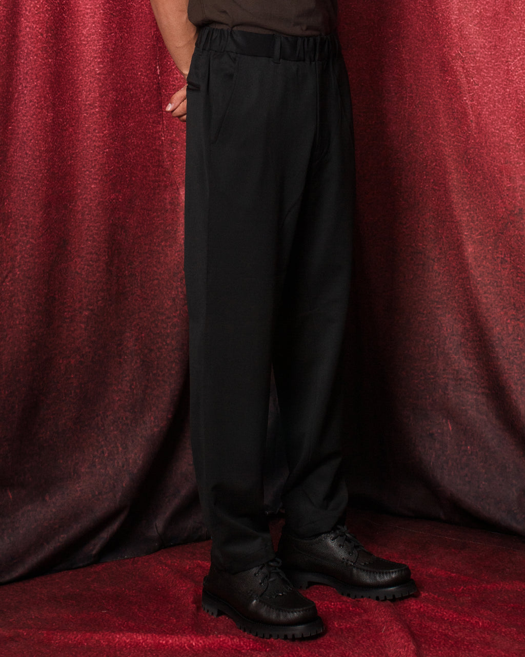 Twill Stretch Tapered Easy Pants Black