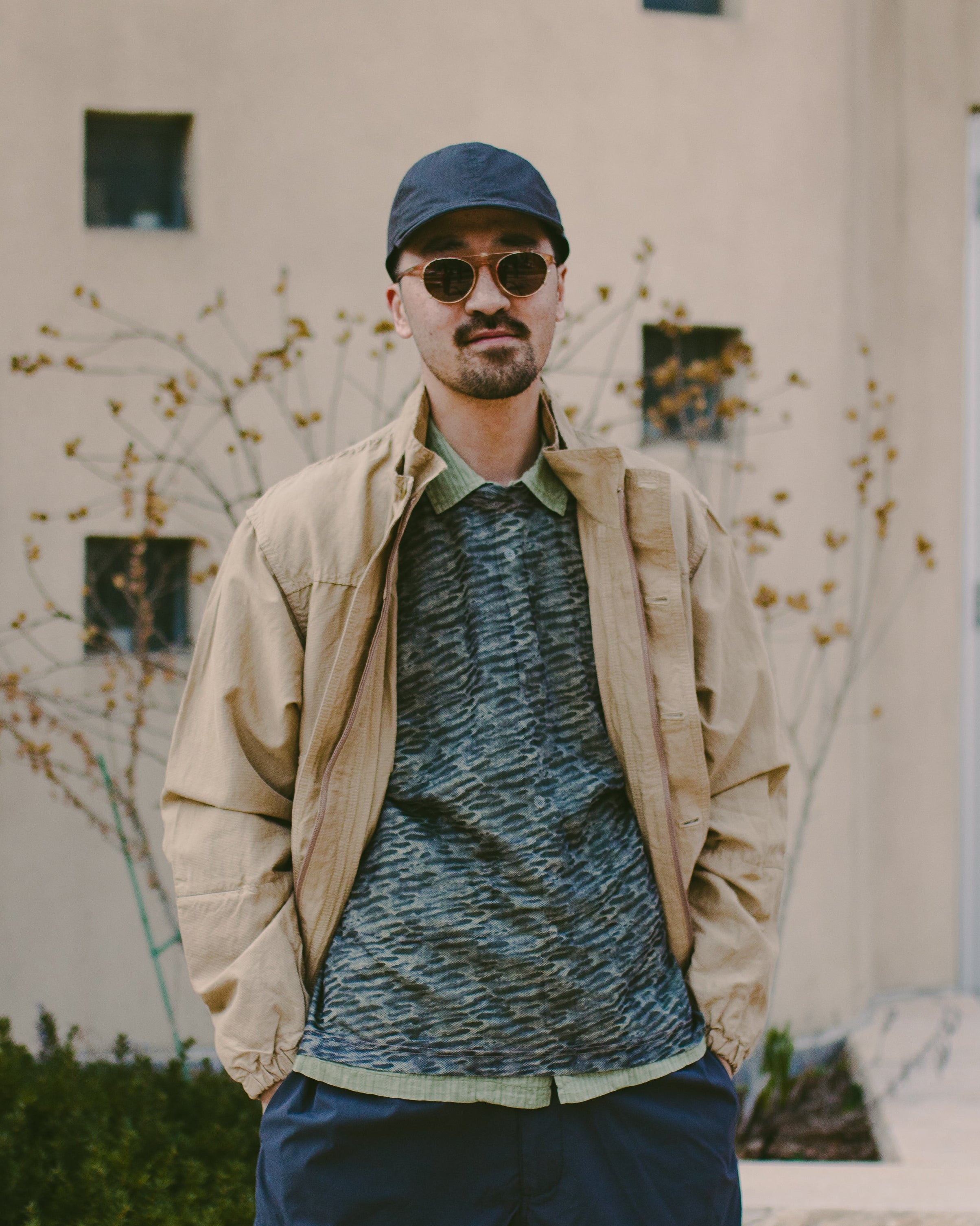 Nick Printed Mesh Crew Khaki