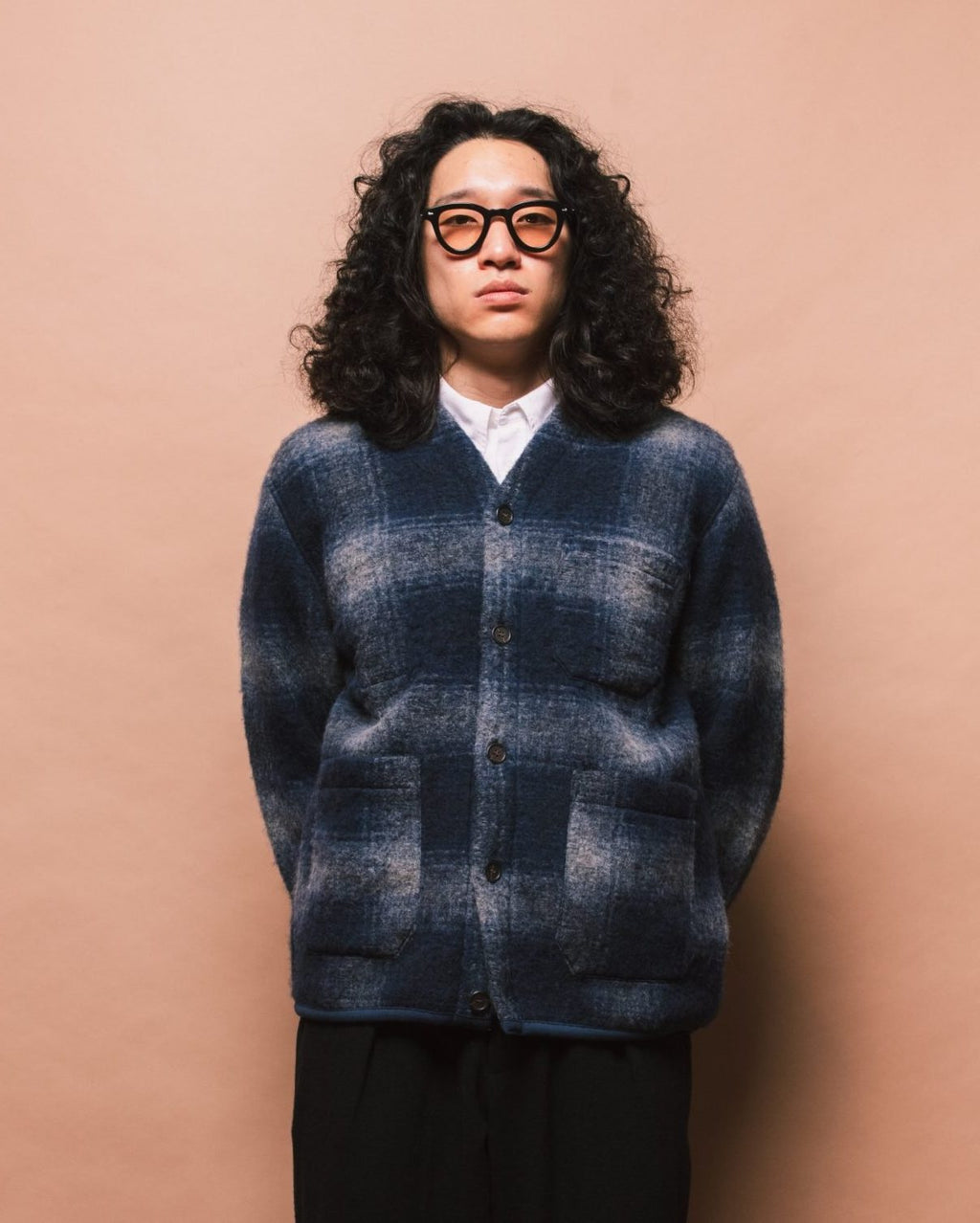 Fresco Fleece Cardigan - Navy/ Grey