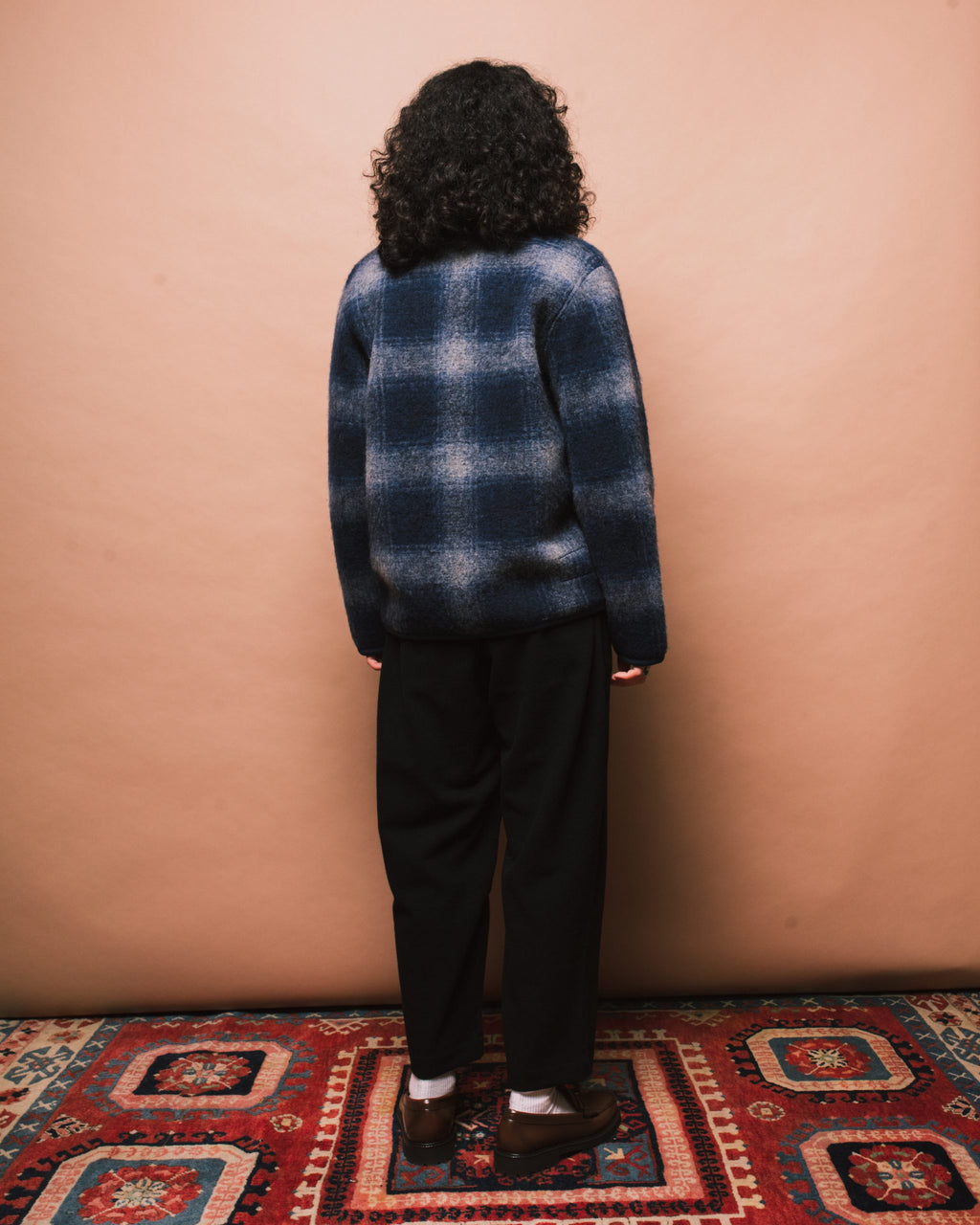 Fresco Fleece Cardigan - Navy/ Grey