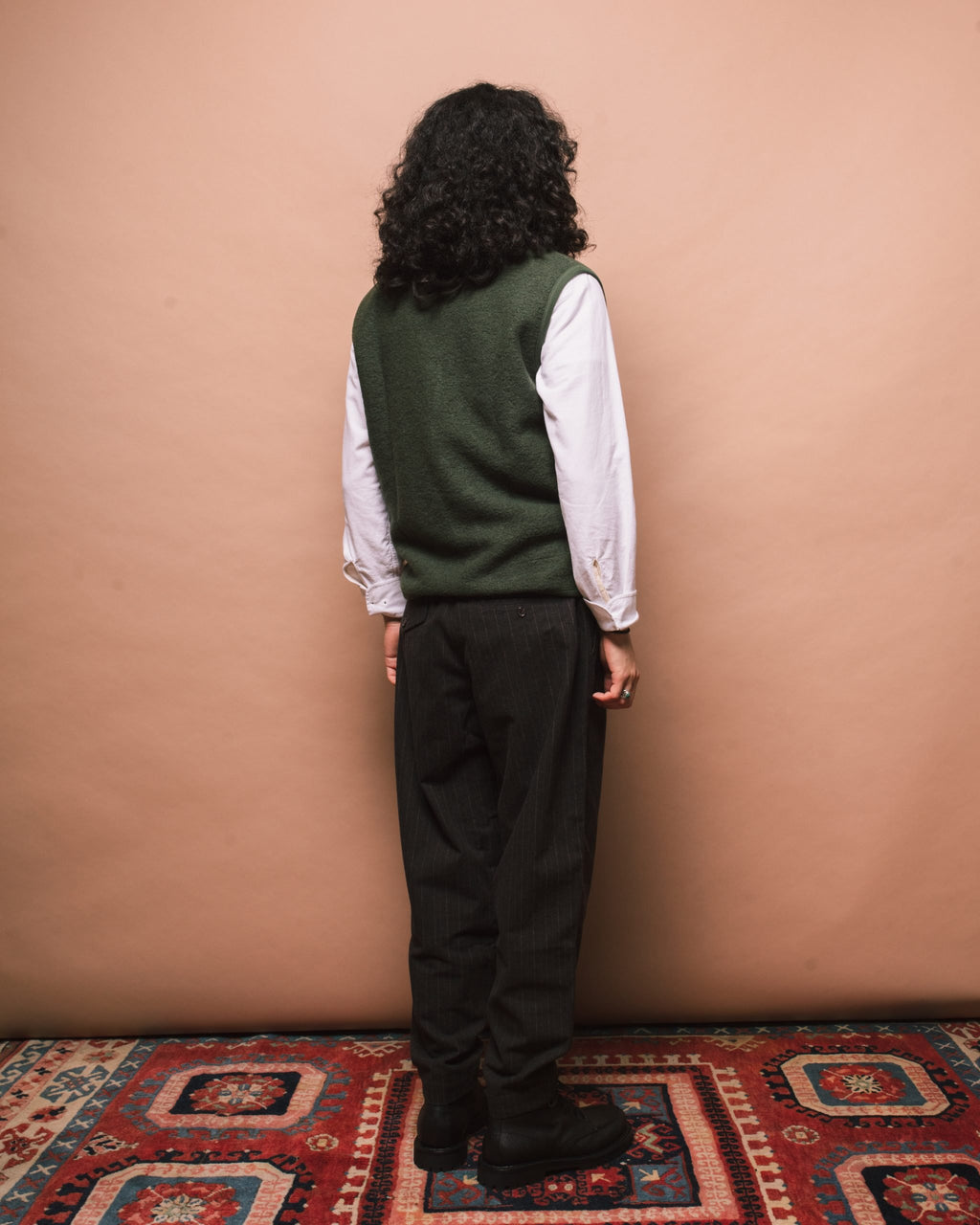 Wool Fleece Zip Waistcoat - Olive
