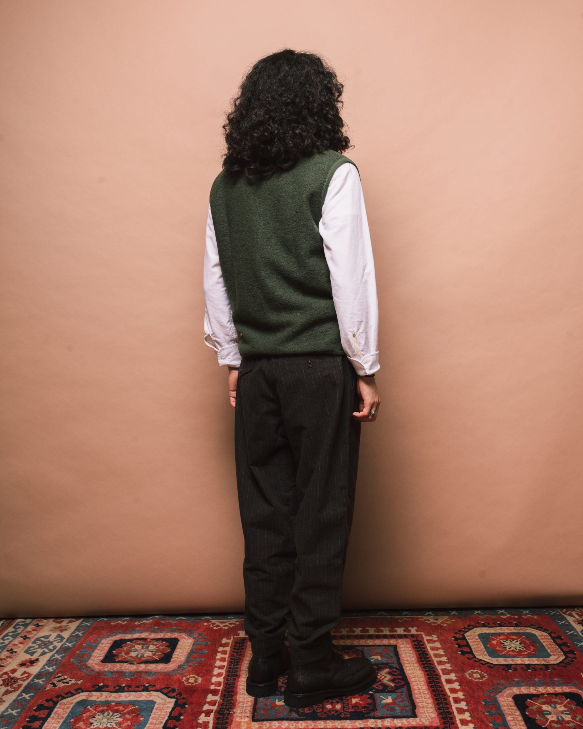 Wool Fleece Zip Waistcoat - Olive