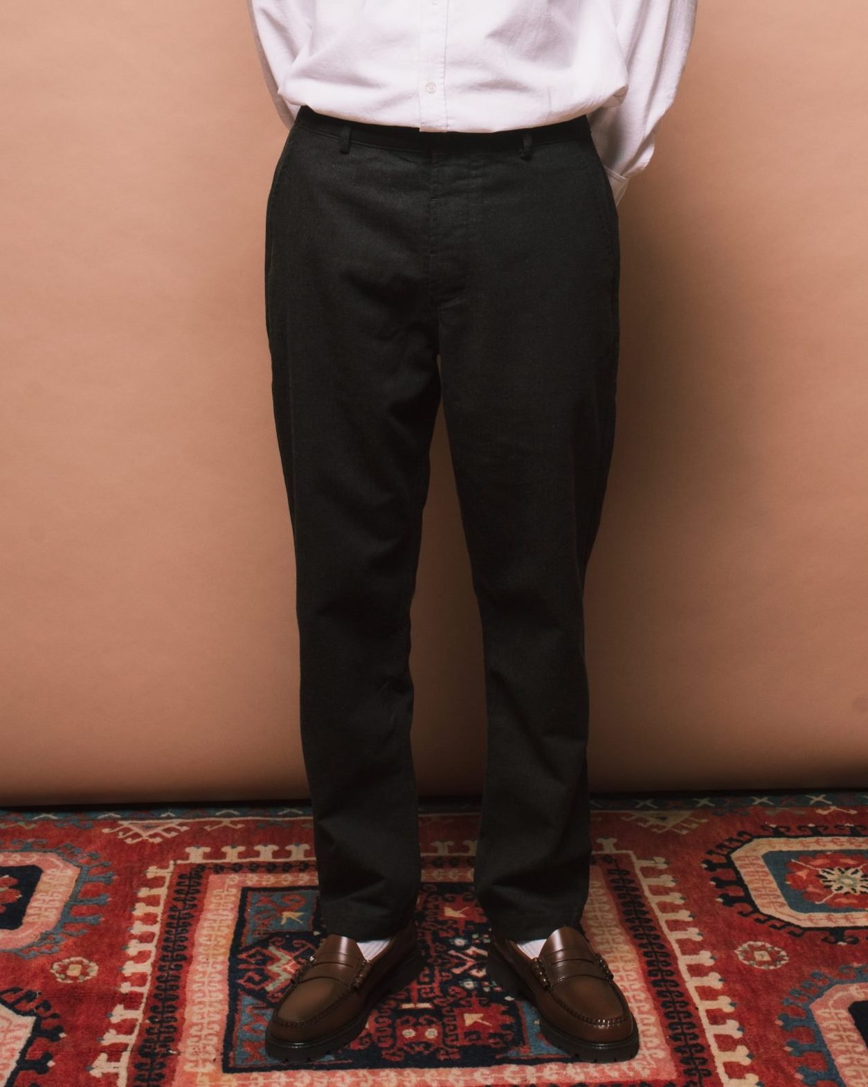 Upcycled Italian Tweed Military Chino - Olive