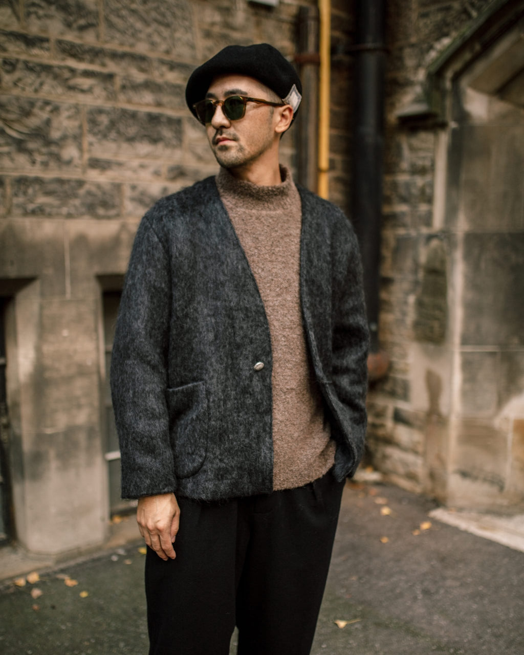 Mohair Cardigan - Charcoal Gray