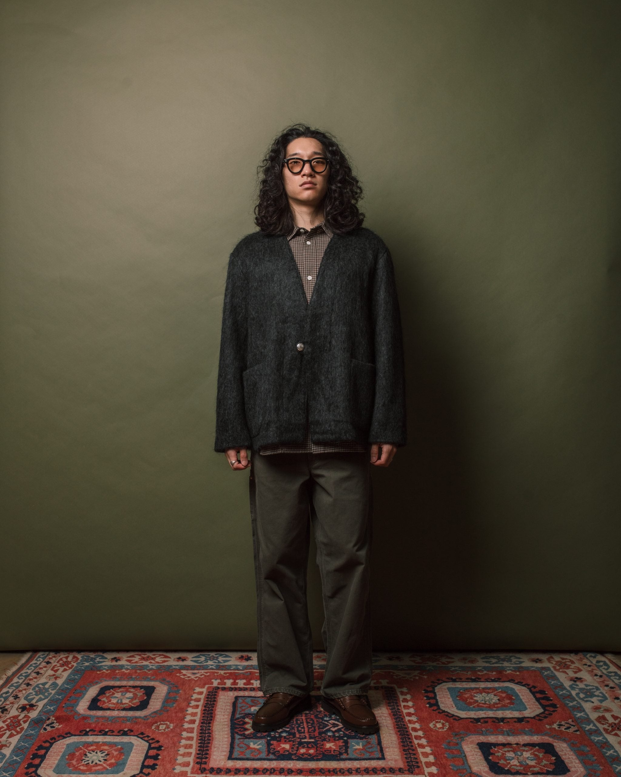 Mohair Cardigan - Charcoal Gray