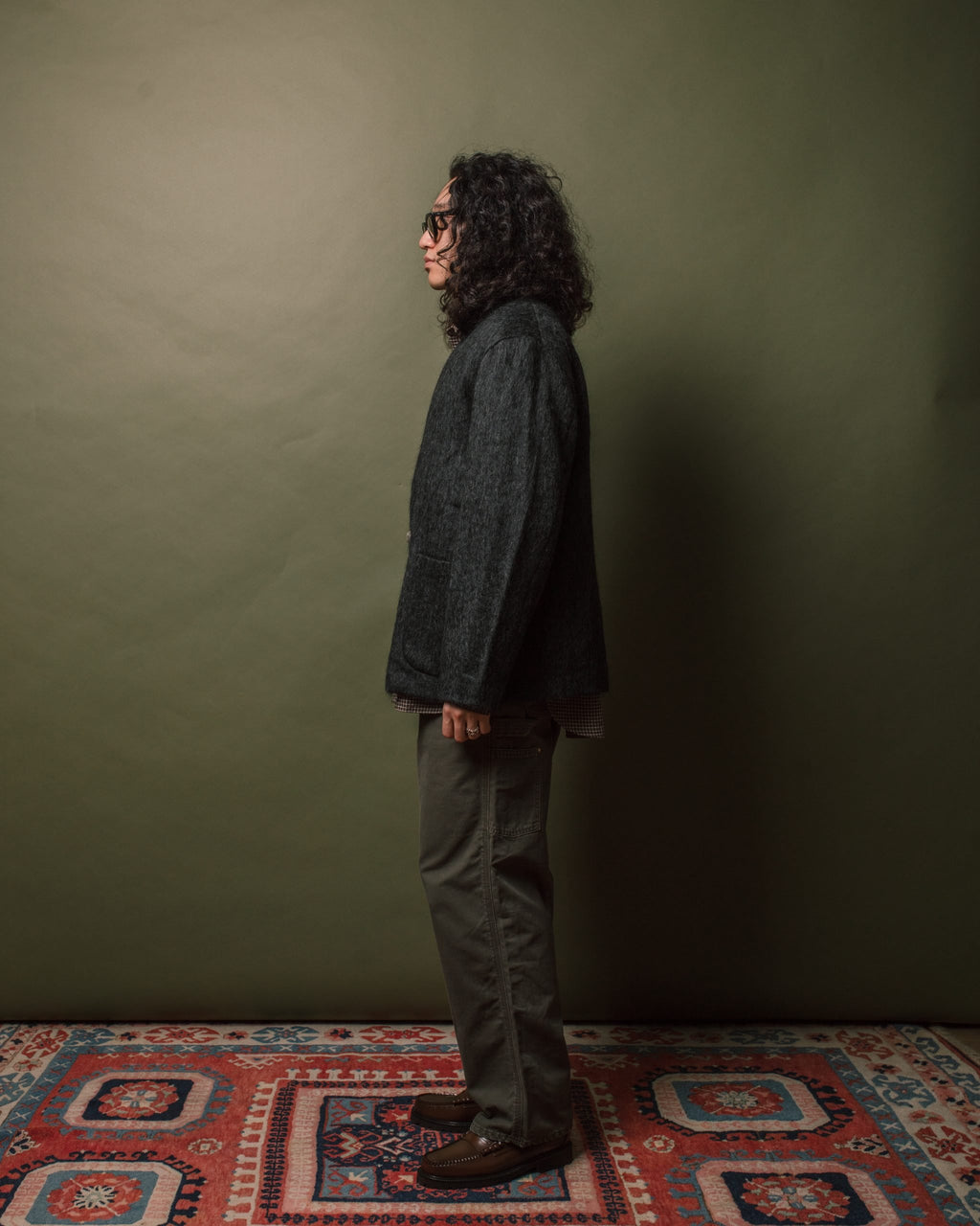 Mohair Cardigan - Charcoal Gray