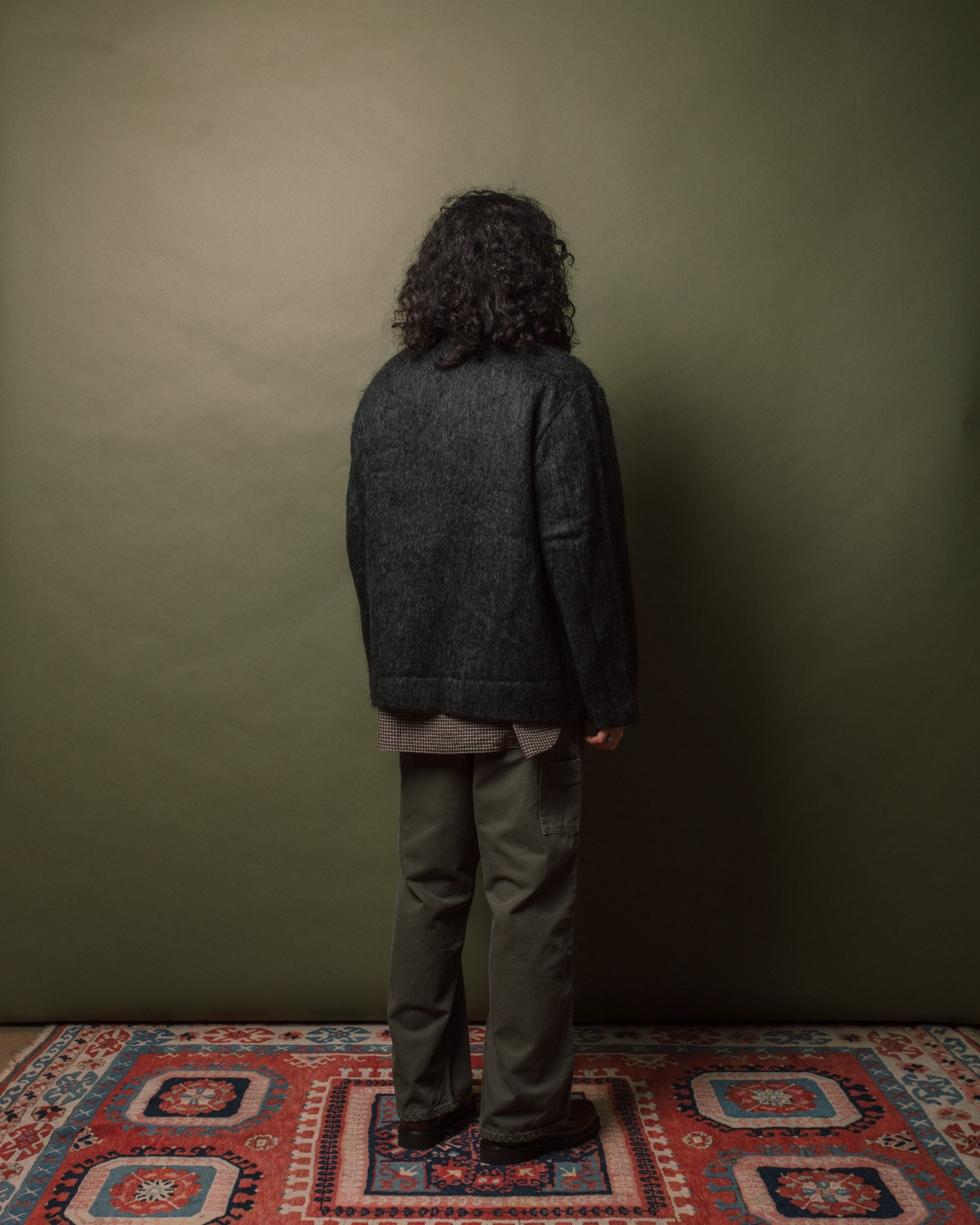 Mohair Cardigan - Charcoal Gray