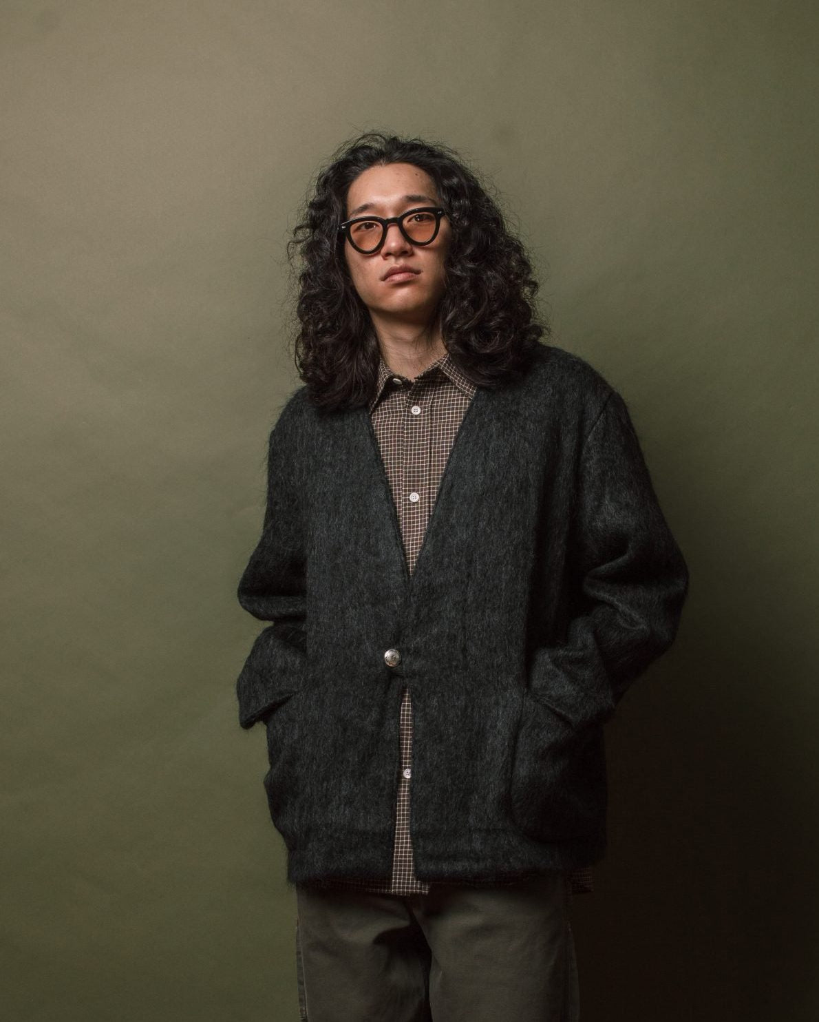 Mohair Cardigan - Charcoal Gray