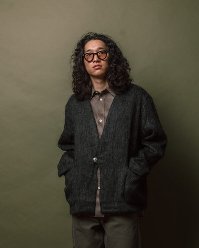 Mohair Cardigan - Charcoal Gray