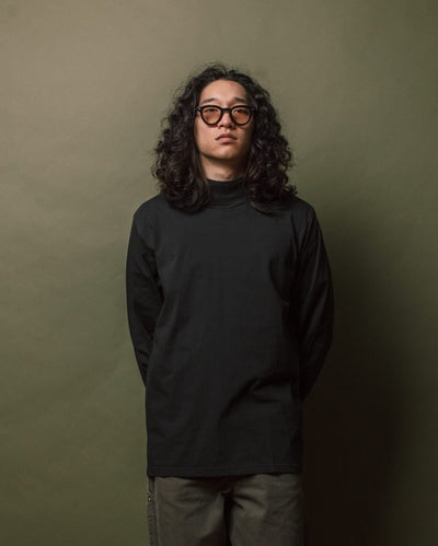 Cordura Jersey L/S Mock Neck Tee - Black