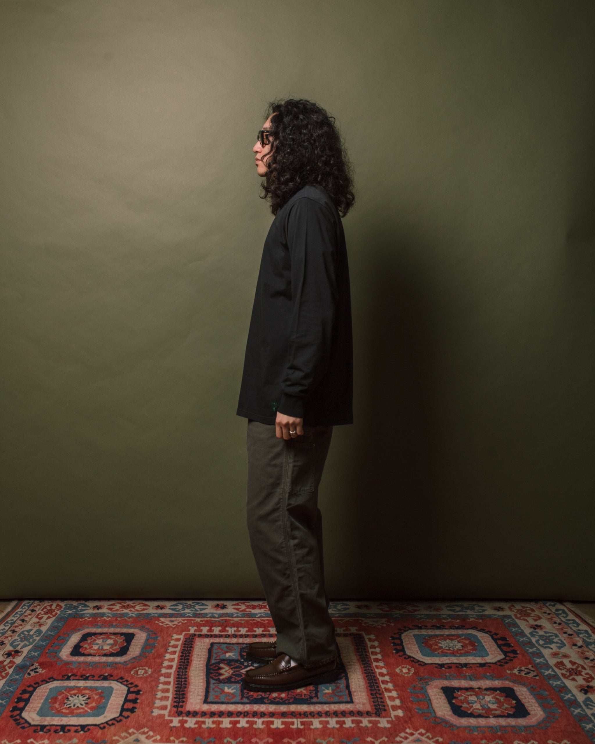 Cordura Jersey L/S Mock Neck Tee - Black