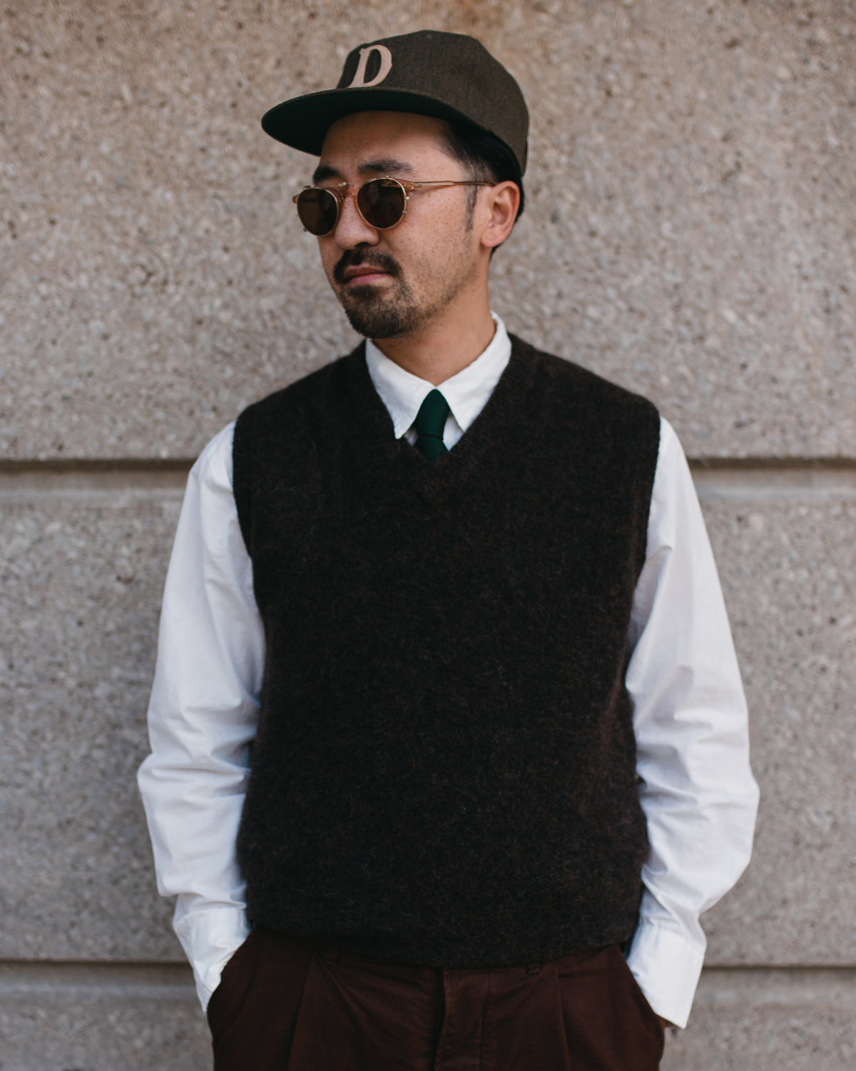 Graves V Neck Vest Brady Brown