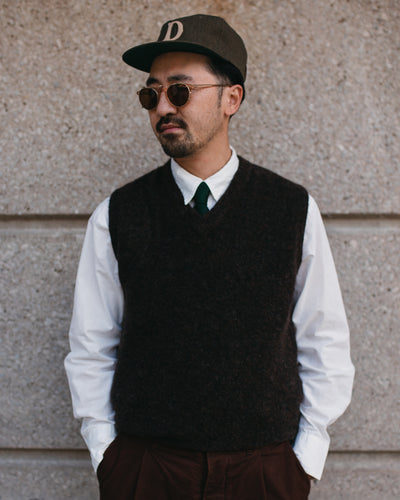Graves V Neck Vest Brady Brown